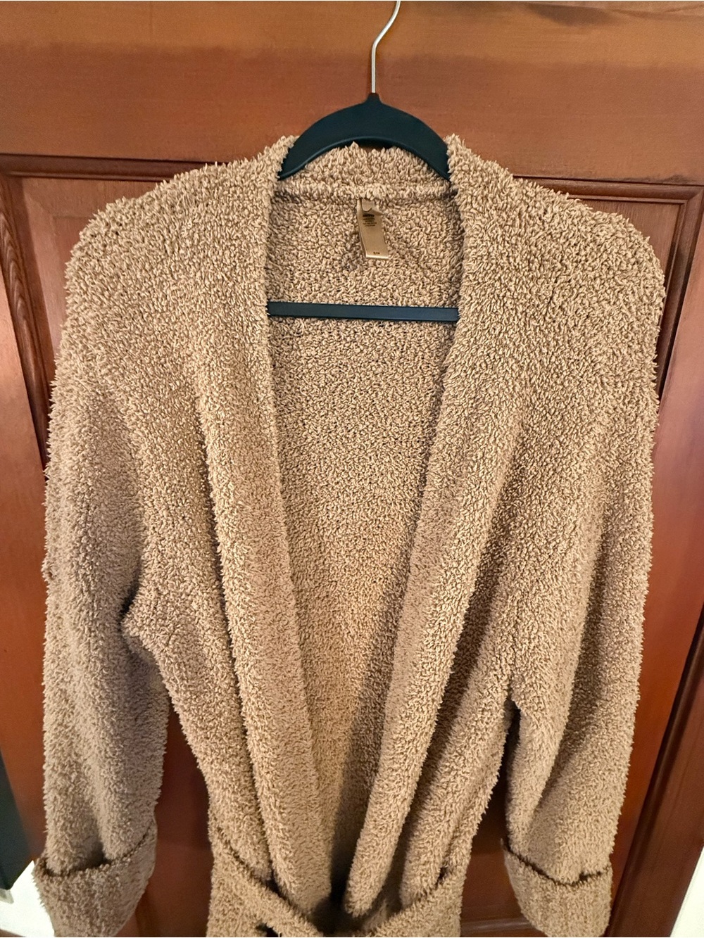 SKIMS Plush Open-Front Robe in Camel